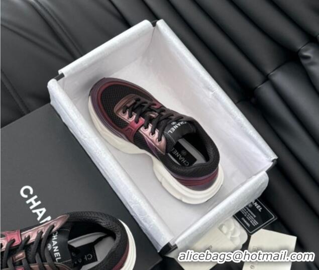 Best Price Chanel Mesh & Calfskin Sneakers Purple 102024