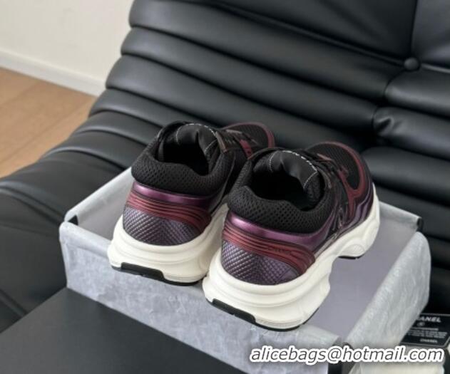 Best Price Chanel Mesh & Calfskin Sneakers Purple 102024