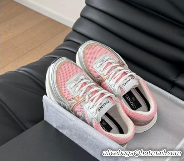 Good Product Chanel Mesh & Calfskin Sneakers Pink 102027