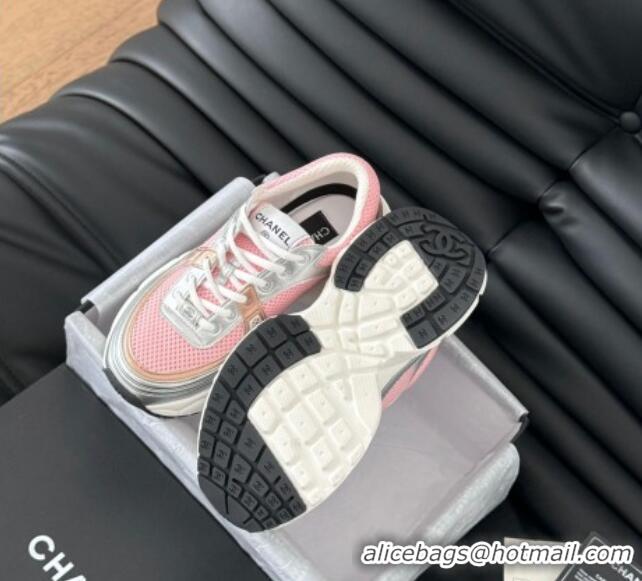 Good Product Chanel Mesh & Calfskin Sneakers Pink 102027