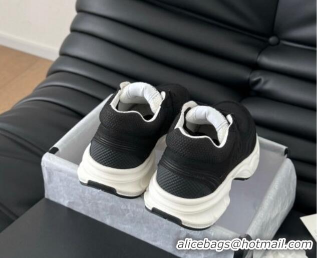 Sophisticated Chanel Mesh & Suede Sneakers Black 102029