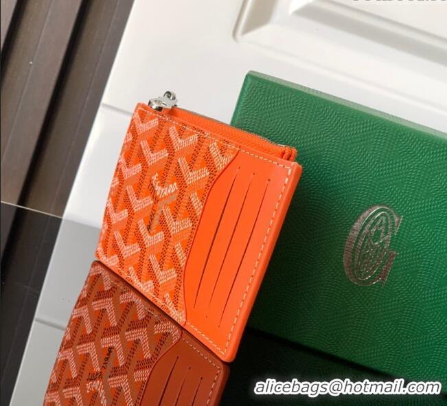 Spot Bulk Goyard Bourbon Zipped Card holders Wallet GY3321 Orange 2025