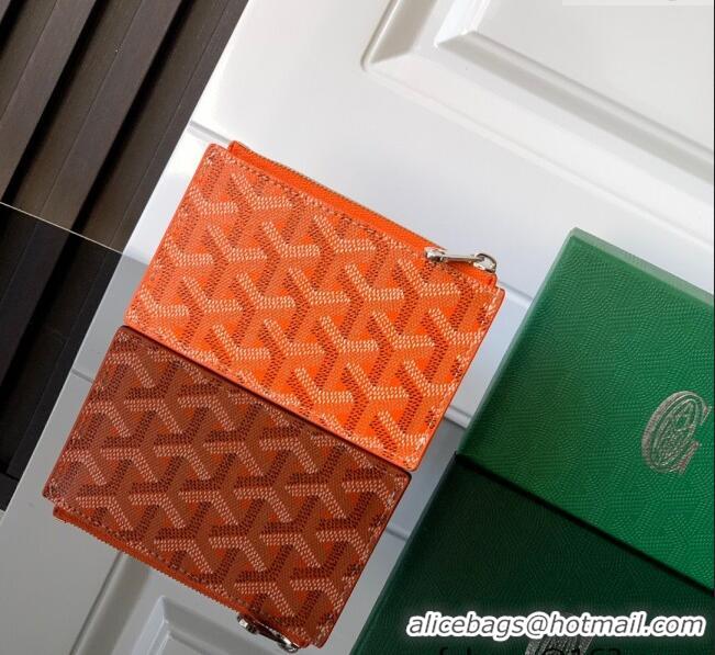 Spot Bulk Goyard Bourbon Zipped Card holders Wallet GY3321 Orange 2025