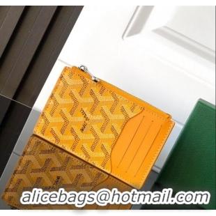 Original Cheap Goyard Bourbon Zipped Card holders Wallet GY3321 Yellow 2025