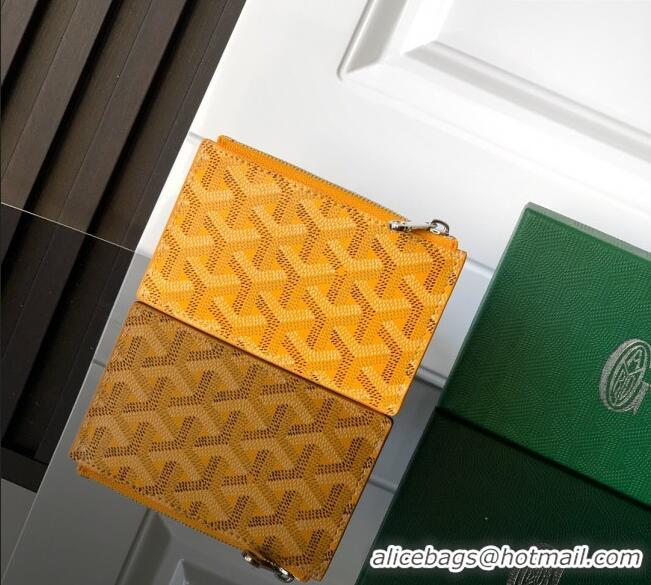 Original Cheap Goyard Bourbon Zipped Card holders Wallet GY3321 Yellow 2025