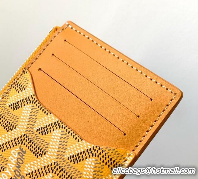 Original Cheap Goyard Bourbon Zipped Card holders Wallet GY3321 Yellow 2025