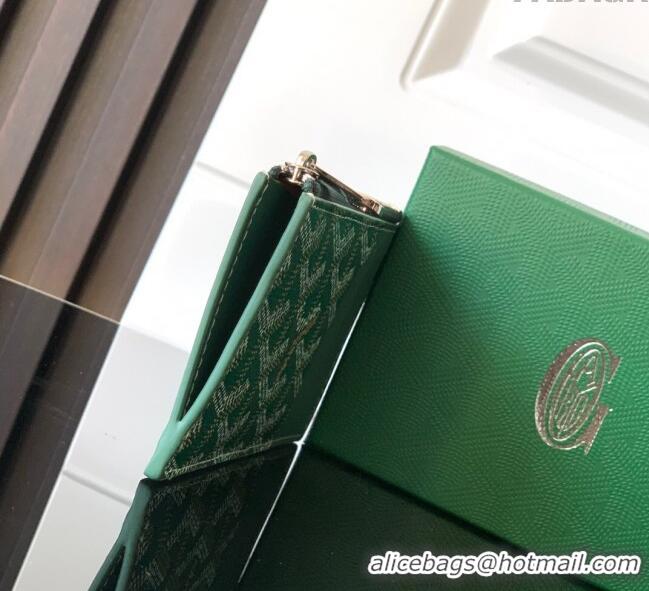 Sumptuous Goyard Bourbon Zipped Card holders Wallet GY3321 Green 2025