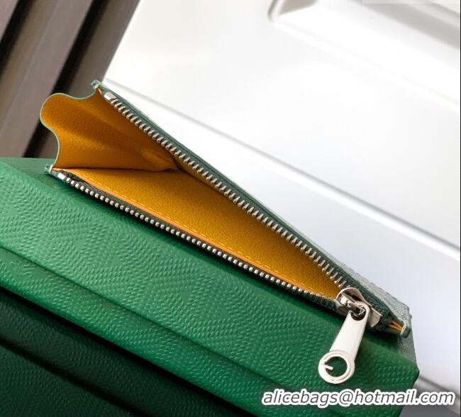 Sumptuous Goyard Bourbon Zipped Card holders Wallet GY3321 Green 2025