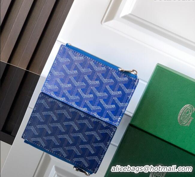 Discount Fashion Goyard Bourbon Zipped Card holders Wallet GY3321 Sky Blue 2025