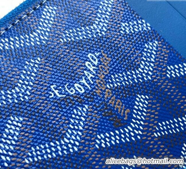 Discount Fashion Goyard Bourbon Zipped Card holders Wallet GY3321 Sky Blue 2025