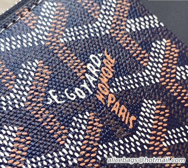 Good Looking Goyard Bourbon Zipped Card holders Wallet GY3321 Navy Blue 2025