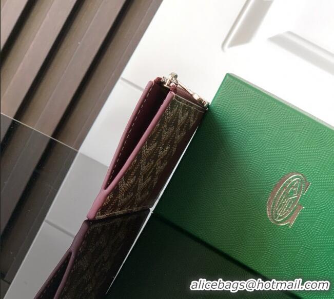 Low Price Goyard Bourbon Zipped Card holders Wallet GY3321 Burgundy 2025