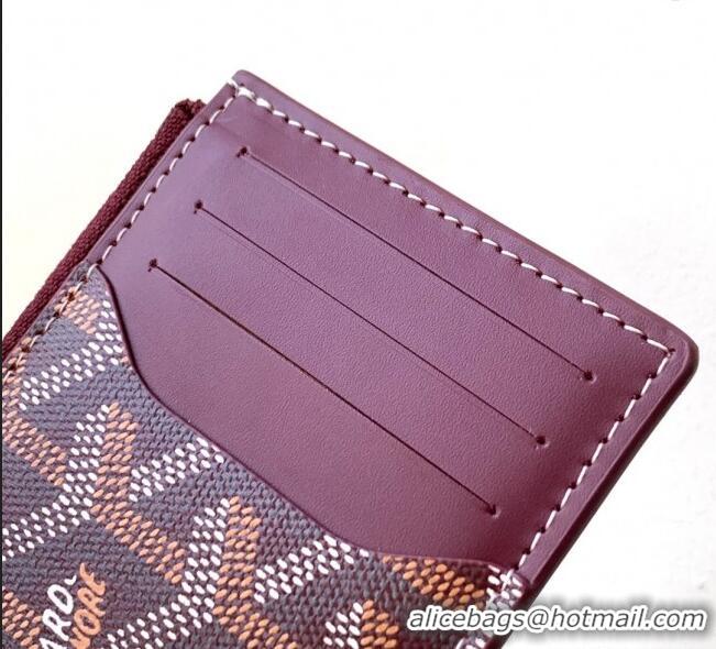 Low Price Goyard Bourbon Zipped Card holders Wallet GY3321 Burgundy 2025