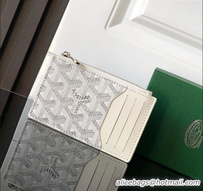 Inexpensive Goyard Bourbon Zipped Card holders Wallet GY3321 White 2025