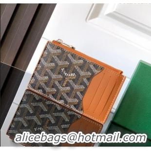 Buy Classic Goyard Bourbon Zipped Card holders Wallet GY3321 Brown 2025