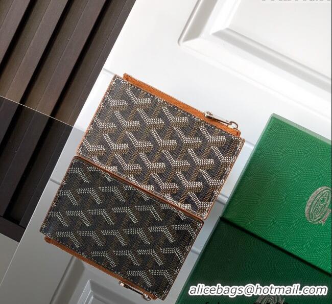 Buy Classic Goyard Bourbon Zipped Card holders Wallet GY3321 Brown 2025