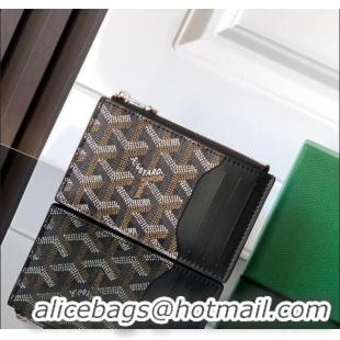 Market Sells Goyard Bourbon Zipped Card holders Wallet GY3321 Black 2025