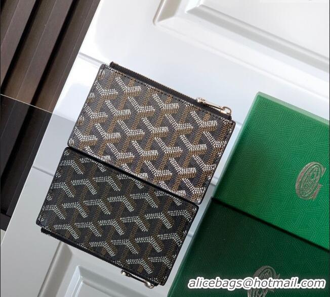 Market Sells Goyard Bourbon Zipped Card holders Wallet GY3321 Black 2025