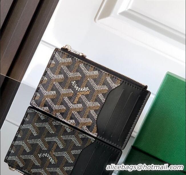 Market Sells Goyard Bourbon Zipped Card holders Wallet GY3321 Black 2025