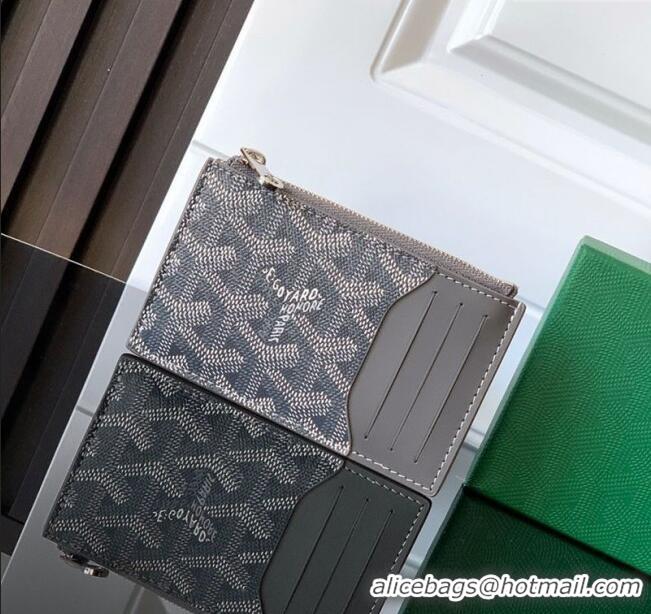 Buy Classic Goyard Bourbon Zipped Card holders Wallet GY3321 Grey 2025