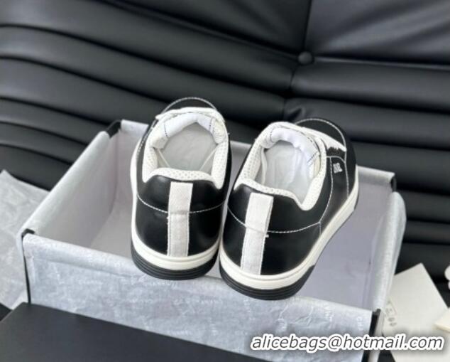 Good Quality Chanel Calfskin Sneakers with Stitches Black 102039