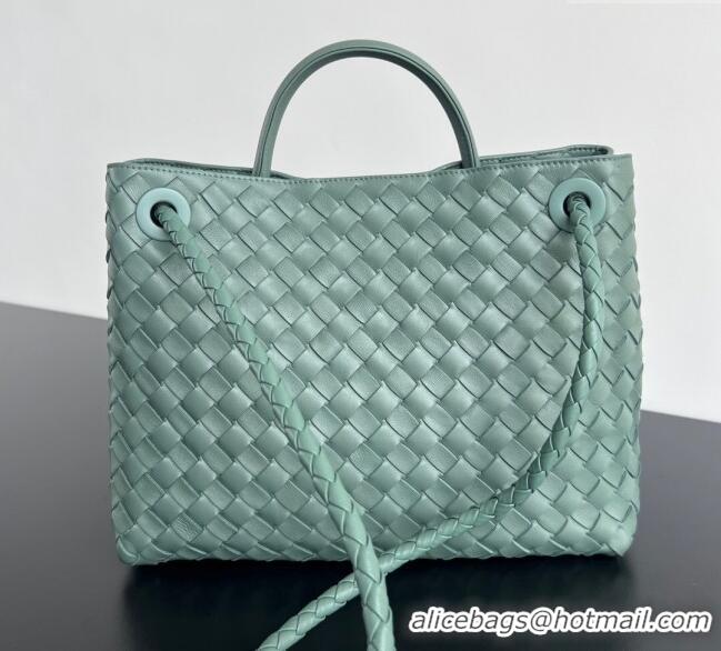 Cheap Discount Bottega Veneta Medium Andiamo Top Handle Bag in Intrecciato Leather 743572 New Sauge Green