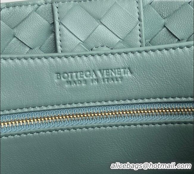 Cheap Discount Bottega Veneta Medium Andiamo Top Handle Bag in Intrecciato Leather 743572 New Sauge Green