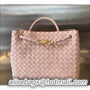 Best Price Bottega Veneta Medium Andiamo Top Handle Bag in Intrecciato Leather 743572 Lotus Pink 2024