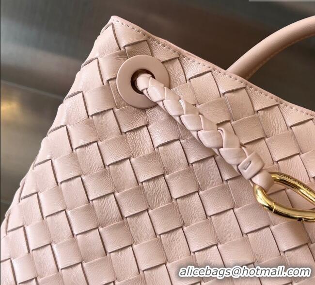 Best Price Bottega Veneta Medium Andiamo Top Handle Bag in Intrecciato Leather 743572 Lotus Pink 2024