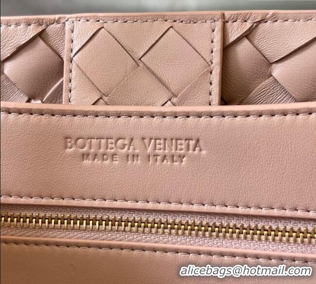 Best Price Bottega Veneta Medium Andiamo Top Handle Bag in Intrecciato Leather 743572 Lotus Pink 2024