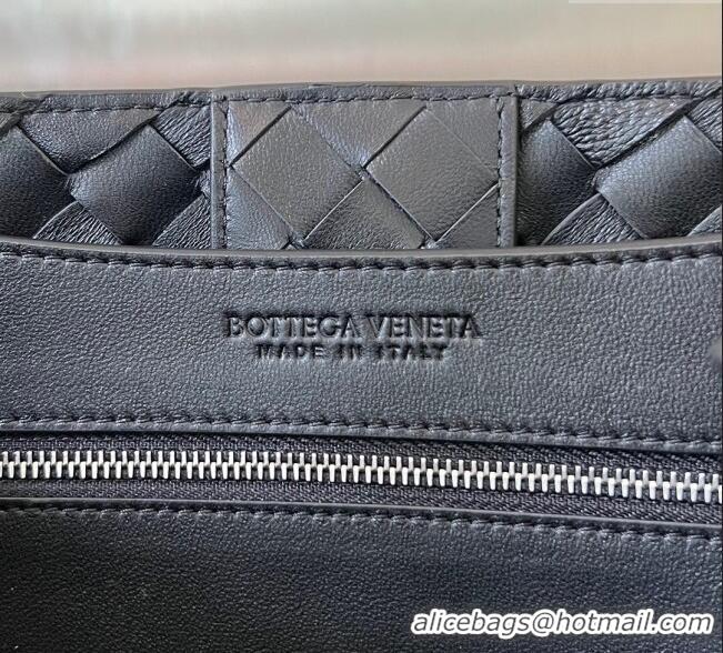 Buy Classic Bottega Veneta Medium Andiamo Top Handle Bag in Intrecciato Leather 743572 Black/Silver 2024