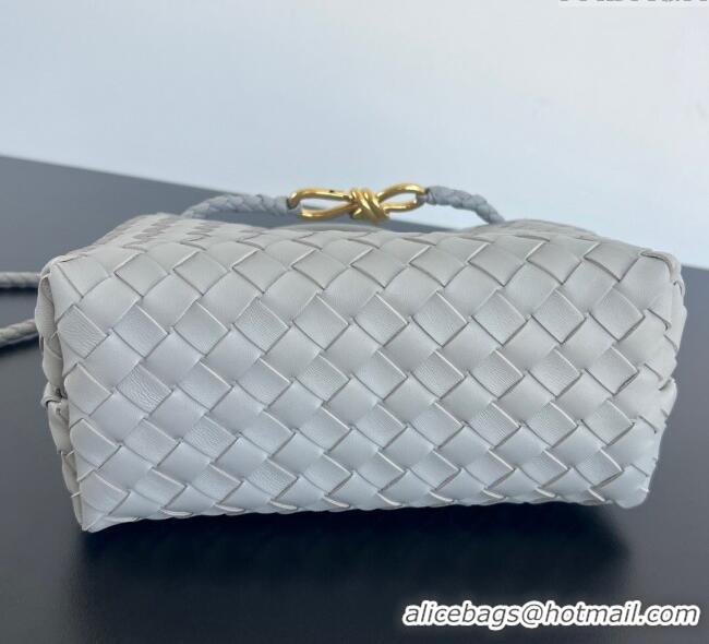 New Fashion Bottega Veneta Small Andiamo Top Handle Bag in Intrecciato Leather 743568 Silver Grey 2025