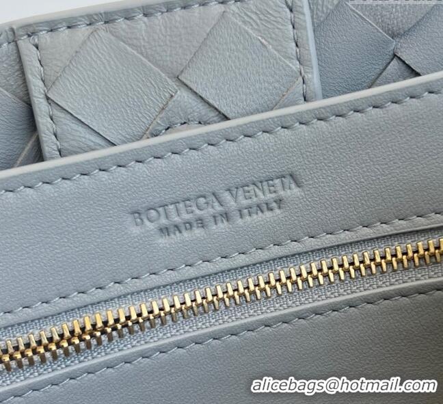 New Fashion Bottega Veneta Small Andiamo Top Handle Bag in Intrecciato Leather 743568 Silver Grey 2025