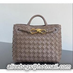 Best Price Bottega Veneta Small Andiamo Top Handle Bag in Intrecciato Leather 743568 Grey 2025