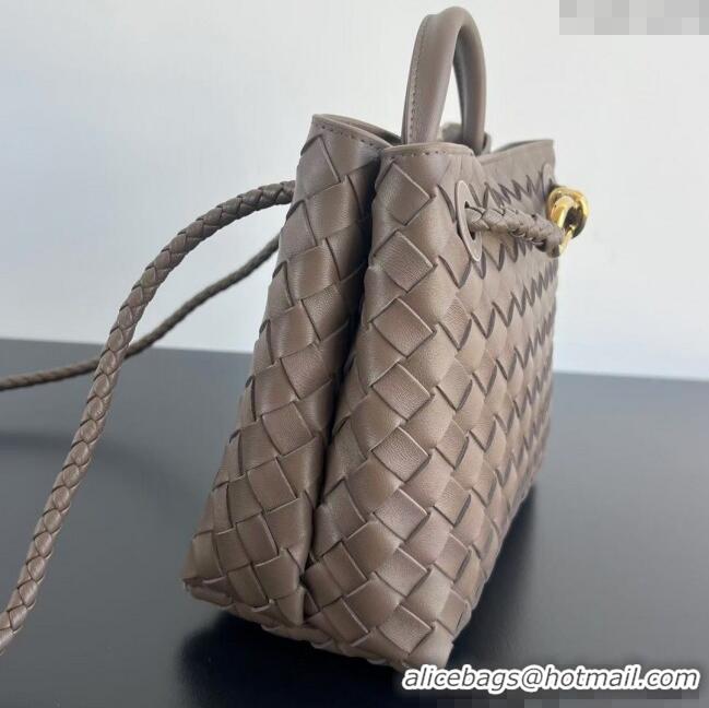 Best Price Bottega Veneta Small Andiamo Top Handle Bag in Intrecciato Leather 743568 Grey 2025