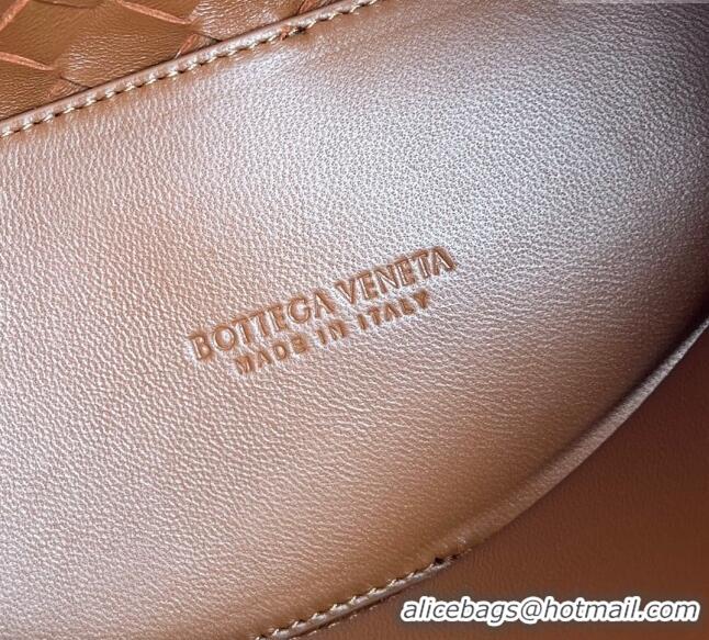 Top Grade Bottega Veneta Small Andiamo Top Handle Bag in Intrecciato Leather 743568 Brown 2025