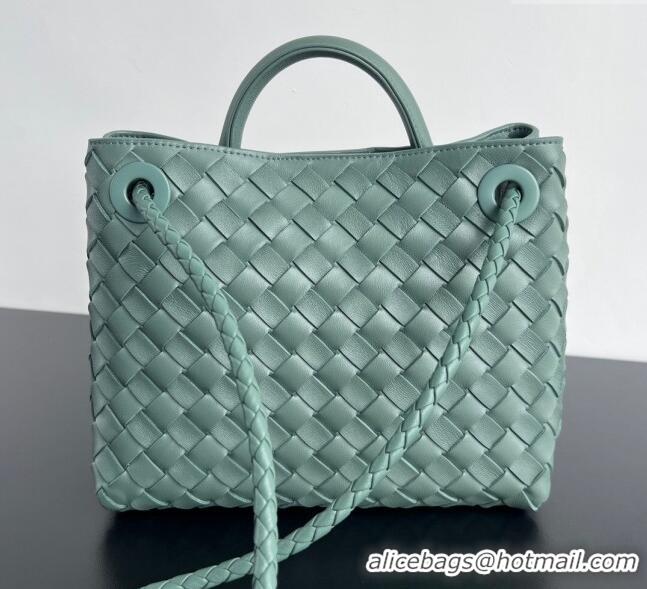 Top Design Bottega Veneta Small Andiamo Top Handle Bag in Intrecciato Leather 743568 New Sage Green 2025