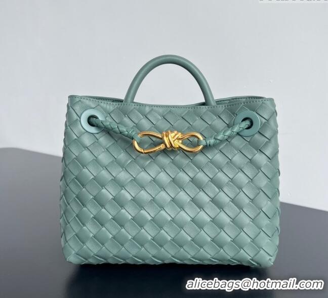 Top Design Bottega Veneta Small Andiamo Top Handle Bag in Intrecciato Leather 743568 New Sage Green 2025