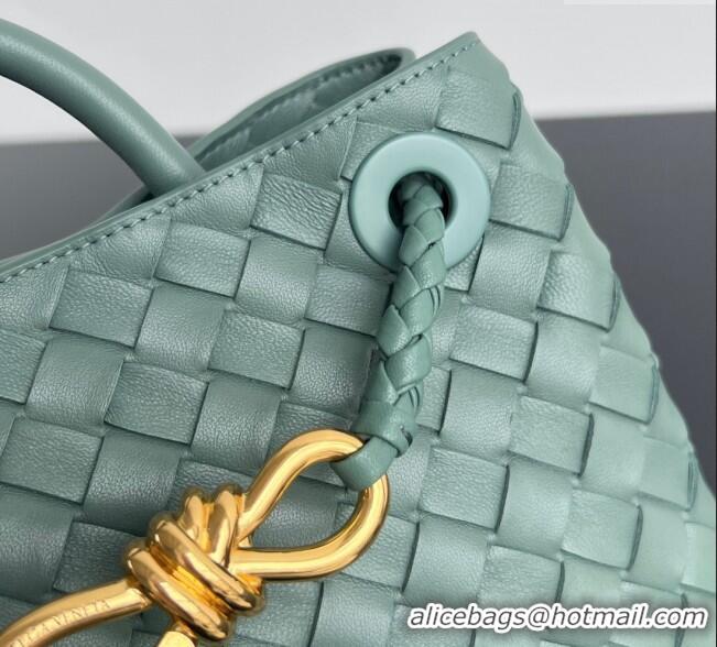 Top Design Bottega Veneta Small Andiamo Top Handle Bag in Intrecciato Leather 743568 New Sage Green 2025