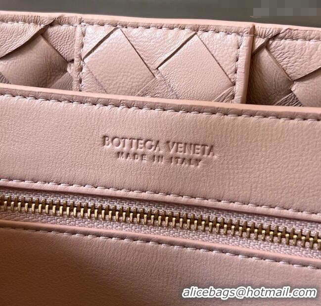 Top Design Bottega Veneta Small Andiamo Top Handle Bag in Intrecciato Leather 743568 Lotus Pink 2025