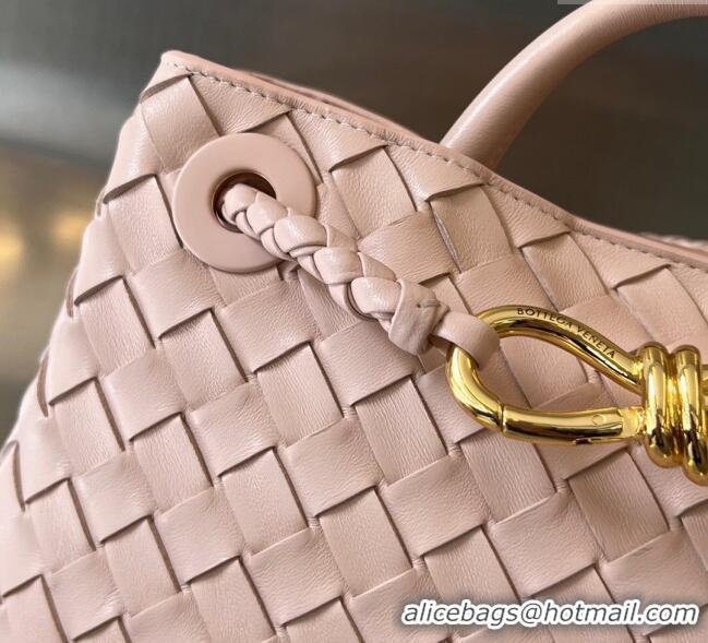 Top Design Bottega Veneta Small Andiamo Top Handle Bag in Intrecciato Leather 743568 Lotus Pink 2025