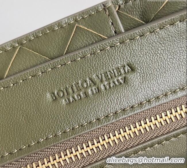 Top Quality Bottega Veneta Small Andiamo Top Handle Bag in Intrecciato Leather 743568 Khaki Green 2025