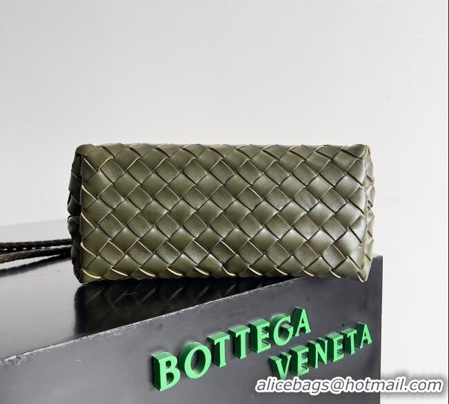 Top Quality Bottega Veneta Small Andiamo Top Handle Bag in Intrecciato Leather 743568 Khaki Green 2025