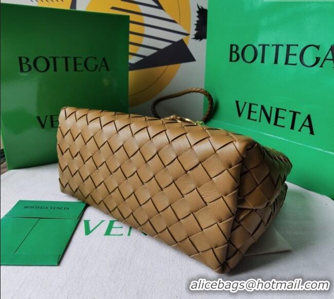 Hot Sell Bottega Veneta Small Andiamo Top Handle Bag in Intrecciato Leather 743568 Acorn Brown 2025