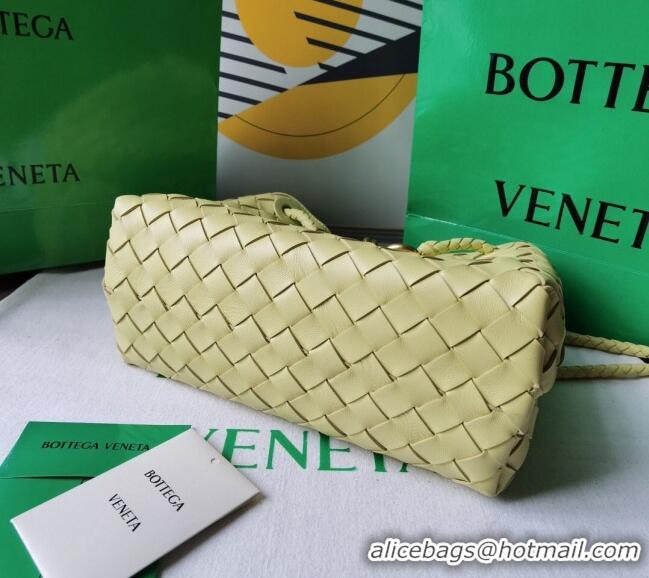 Classic Grade Bottega Veneta Small Andiamo Top Handle Bag in Intrecciato Leather 743568 Ice cream Yellow 2025