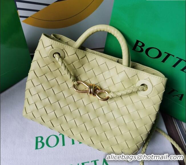 Classic Grade Bottega Veneta Small Andiamo Top Handle Bag in Intrecciato Leather 743568 Ice cream Yellow 2025