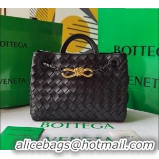 Spot Bulk Bottega Veneta Small Andiamo Top Handle Bag in Intrecciato Leather 743568 Black/Gold 2025