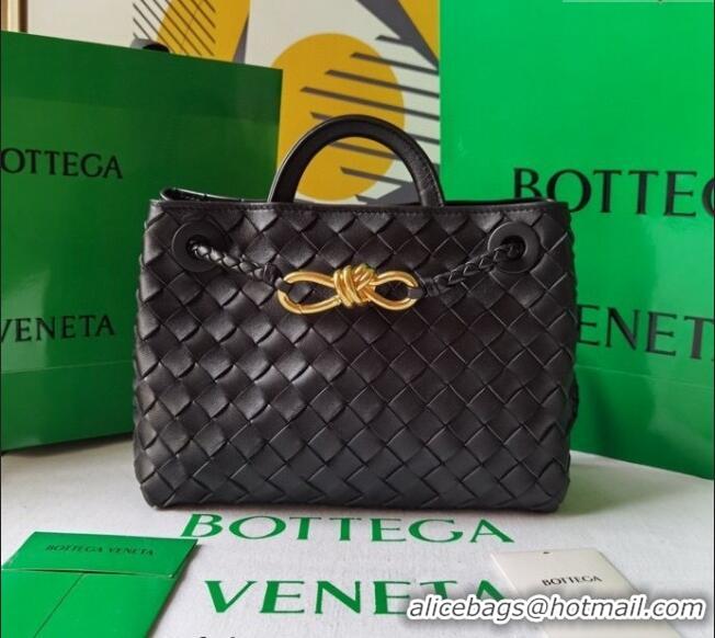 Spot Bulk Bottega Veneta Small Andiamo Top Handle Bag in Intrecciato Leather 743568 Black/Gold 2025