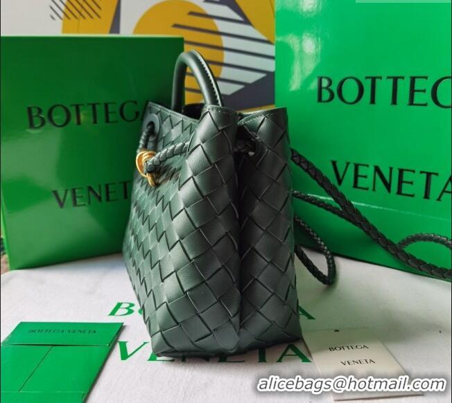 Spot Cheap Bottega Veneta Small Andiamo Top Handle Bag in Intrecciato Leather 743568 Raintree Green 2025