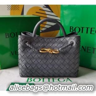 Market Sells Bottega Veneta Small Andiamo Top Handle Bag in Intrecciato Leather 743568 Slate Grey 2025